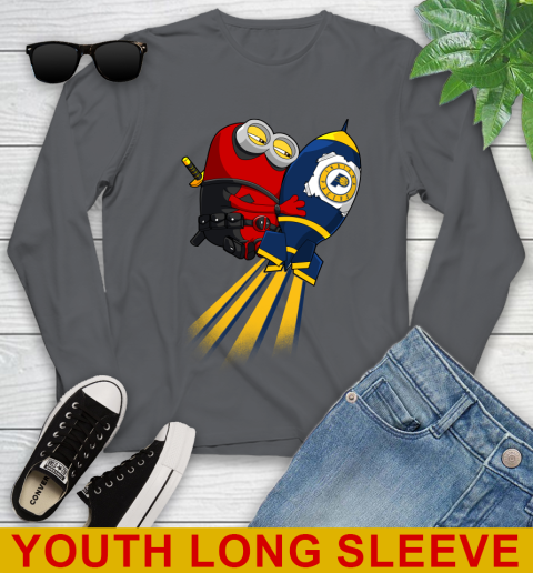 NBA Basketball Indiana Pacers Deadpool Minion Marvel Shirt Youth Long Sleeve 9