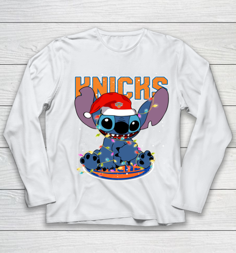 New York Knicks NBA noel stitch Basketball Christmas Youth Long Sleeve