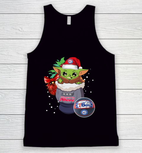 Philadelphia 76ers Christmas Baby Yoda Star Wars Funny Happy NBA Tank Top