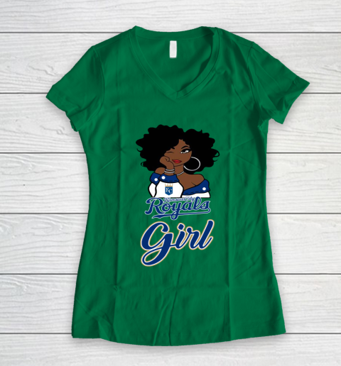 Kansas City Royalss Girl MLB Women's V-Neck T-Shirt 5