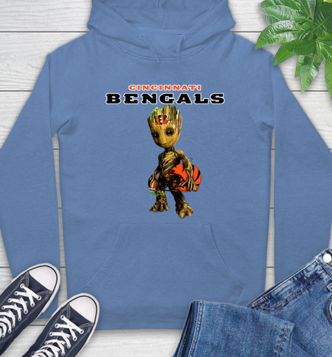 Cincinnati Bengals NFL Football Groot Marvel Guardians Of The Galaxy Hoodie 11