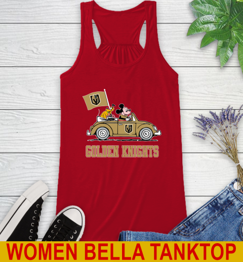 NHL Hockey Vegas Golden Knights Pluto Mickey Driving Disney Shirt Racerback Tank 6