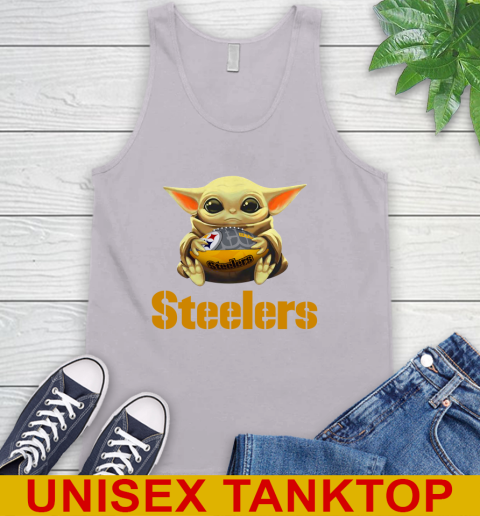 NFL Football Pittsburgh Steelers Baby Yoda Star Wars Shirt Tank Top - Image 5