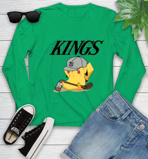 NHL Pikachu Hockey Sports Los Angeles Kings Youth Long Sleeve 6
