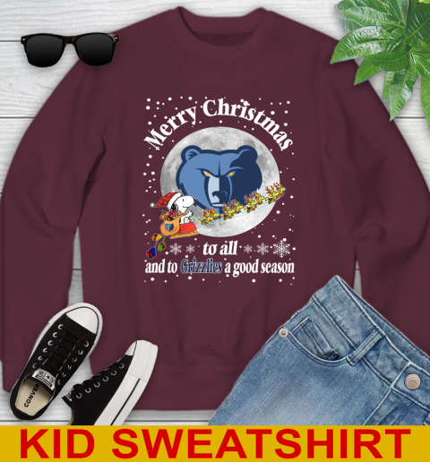 Memphis Grizzlies Merry Christmas To All And To Grizzlies A Good Season NBA Basketball Sports Youth Sweatshirt 4