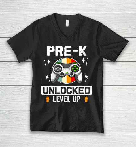 Next Level t shirts Pre K Unlocked Level Up Back To School Gamer V-Neck T-Shirt