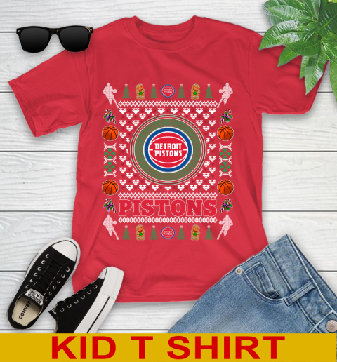 Detroit Pistons Merry Christmas NBA Basketball Loyal Fan Youth T-Shirt 11