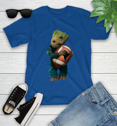 NFL Groot Guardians Of The Galaxy Football Sports Carolina Panthers Youth T-Shirt 9