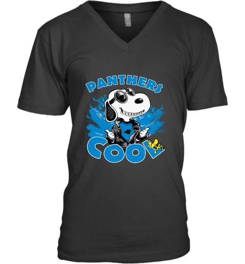Carolina Panthers Snoopy Joe Cool We're Awesome V-Neck T-Shirt