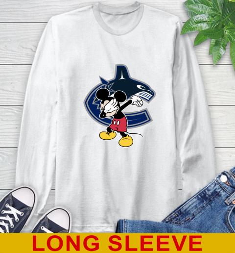 Vancouver Canucks NHL Hockey Dabbing Mickey Disney Sports Long Sleeve T-Shirt