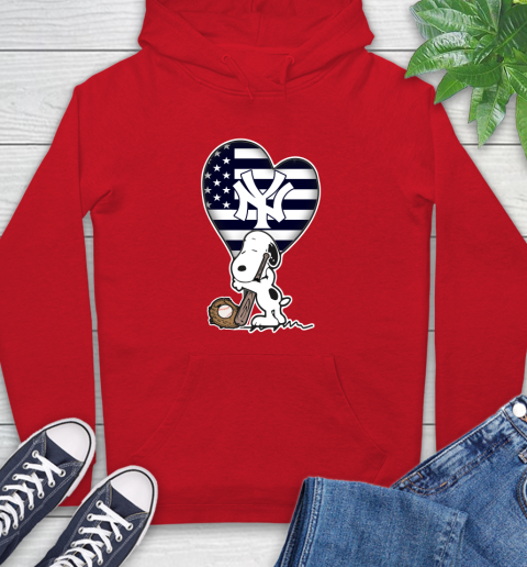 New York Yankees MLB Baseball The Peanuts Movie Adorable Snoopy Hoodie 10