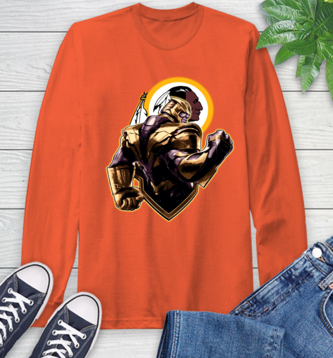 NFL Thanos Avengers Endgame Football Sports Washington Redskins Long Sleeve T-Shirt 5