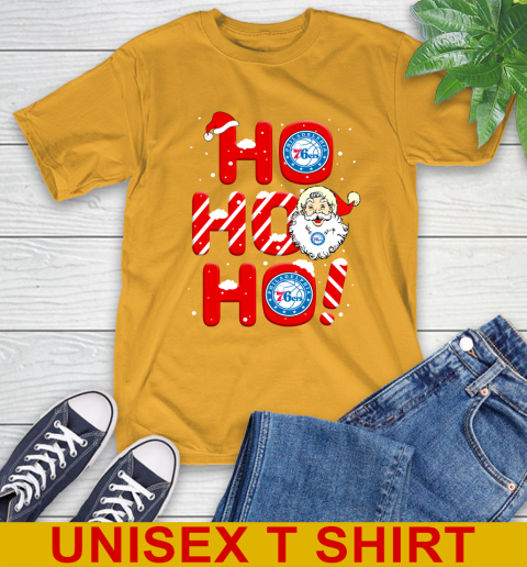 Philadelphia 76ers NBA Basketball Ho Ho Ho Santa Claus Merry Christmas Shirt T-Shirt 2