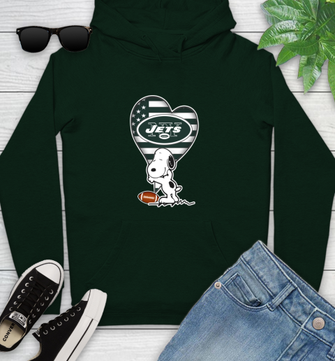 New York Jets NFL Football The Peanuts Movie Adorable Snoopy Youth Hoodie 13
