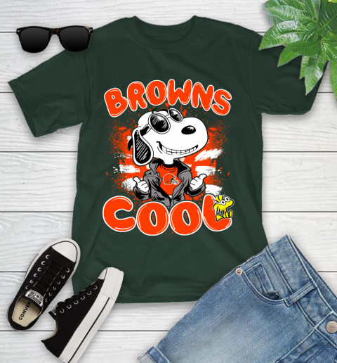 NFL Football Cleveland Browns Cool Snoopy Shirt Youth T-Shirt 4