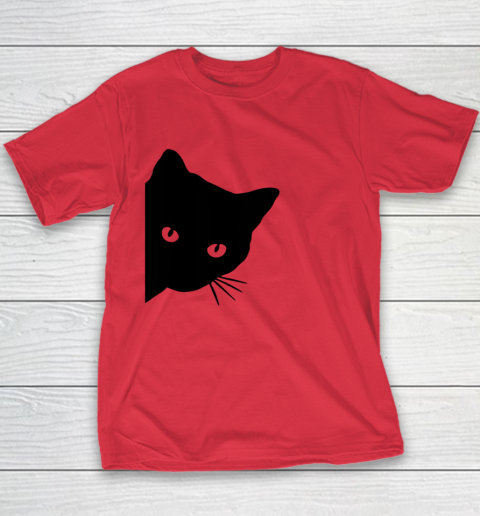 Black Cat Face Watching Funny Cat Halloween Gifts Cat Lovers T Shirt.QZSPTYUYC4 Youth T-Shirt 6