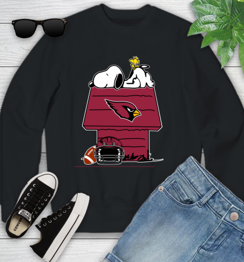 Arizona Cardinals NFL Football Snoopy Woodstock The Peanuts Movie Youth Sweatshirt 2