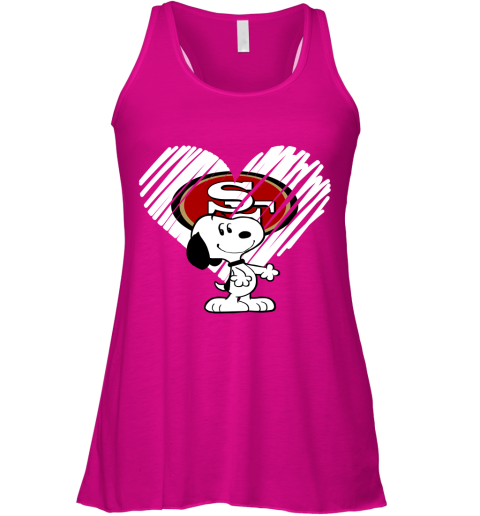 uwsp a happy christmas with san francisco 49ers snoopy flowy tank 32 front neon pink