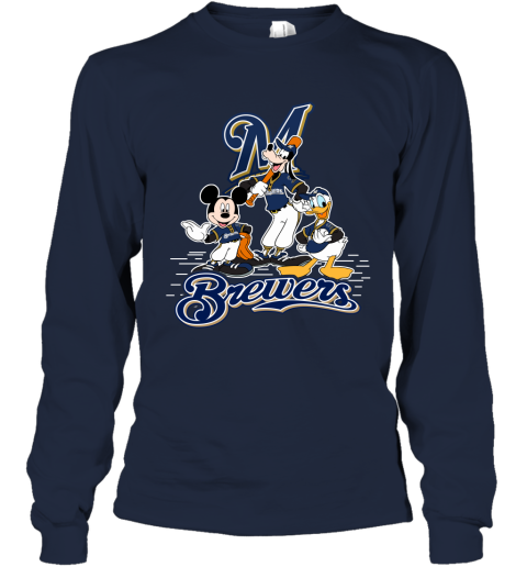 MLB Milwaukee Brewers Mickey Mouse Donald Duck Goofy Baseball T Shirt T  Shirt