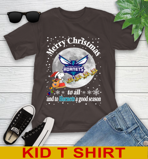 Charlotte Hornets Merry Christmas To All And To Hornets A Good Season NBA Basketball Sports Youth T-Shirt 6