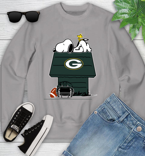 Green Bay Packers NFL Football Snoopy Woodstock The Peanuts Movie Youth Sweatshirt 4