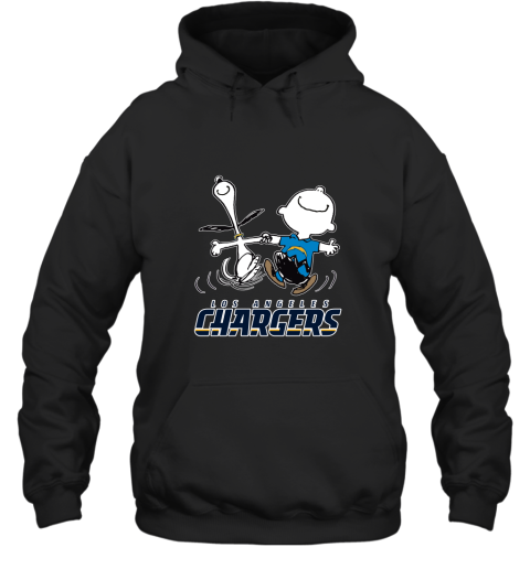 Snoopy And Charlie Brown Happy Los Angeles Chargers Fans Hoodie
