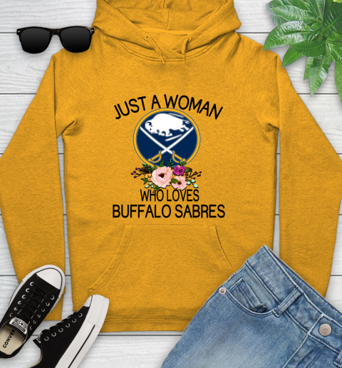 NHL Just A Woman Who Loves Buffalo Sabres Hockey Sports Youth Hoodie 2
