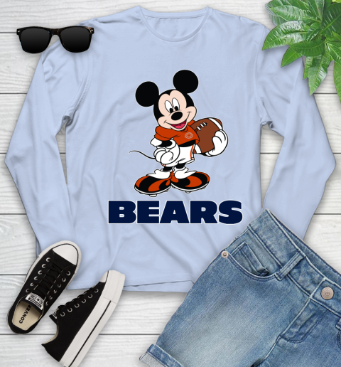 NFL Football Chicago Bears Cheerful Mickey Mouse Shirt Youth Long Sleeve 9