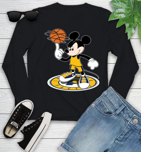 NBA Basketball Indiana Pacers Cheerful Mickey Disney Shirt Youth Long Sleeve