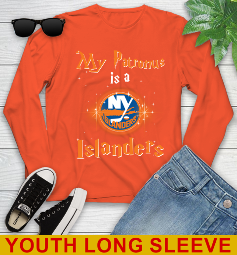 NHL Hockey Harry Potter My Patronus Is A New York Islanders Youth Long Sleeve 3