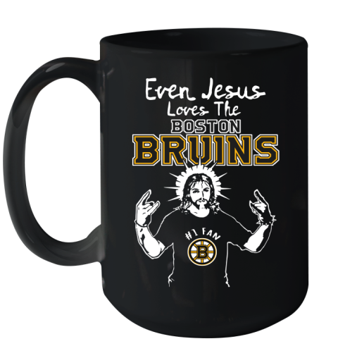 Boston Bruins NHL Hockey Even Jesus Loves The Bruins Shirt Ceramic Mug 15oz