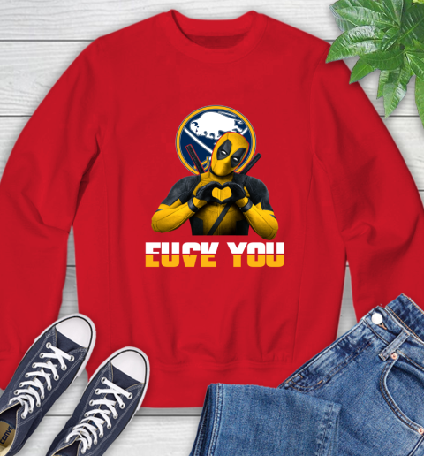NHL Buffalo Sabres Deadpool Love You Fuck You Hockey Sports Sweatshirt 10