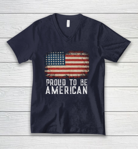 Proud American Patriotic USA Flag V-Neck T-Shirt 2