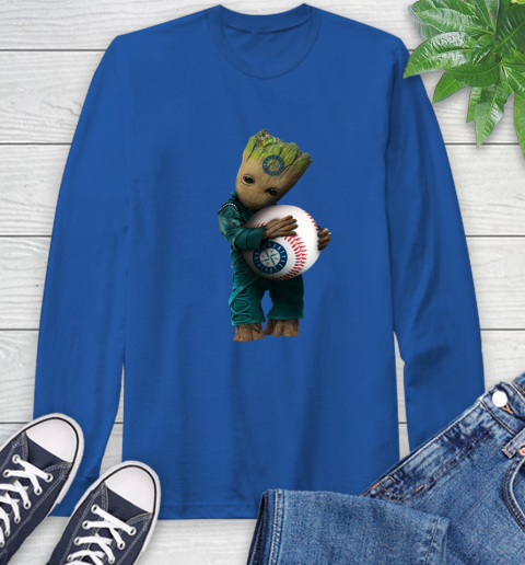 MLB Groot Guardians Of The Galaxy Baseball Sports Seattle Mariners Long Sleeve T-Shirt 9