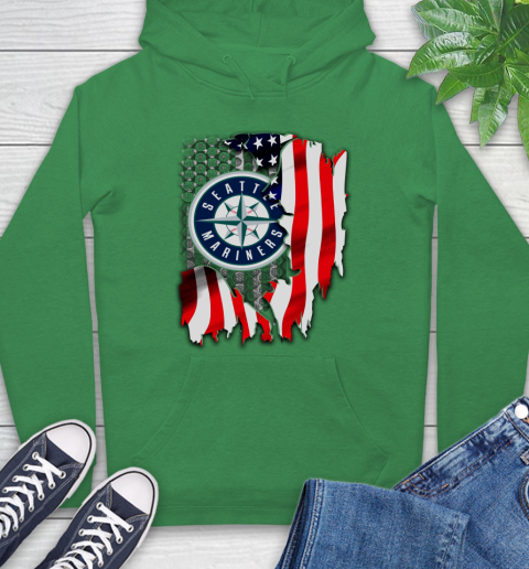 Seattle Mariners MLB Baseball American Flag Hoodie 8