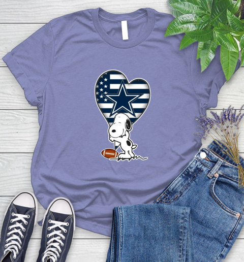 Dallas Cowboys NFL Football The Peanuts Movie Adorable Snoopy Women's T-Shirt 11