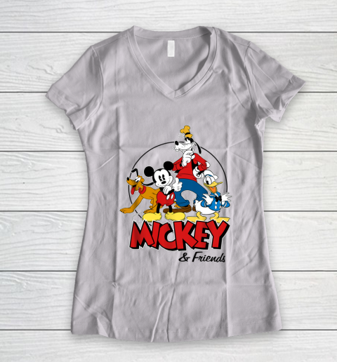 Disney Mickey Mouse and Friends Women's V-Neck T-Shirt