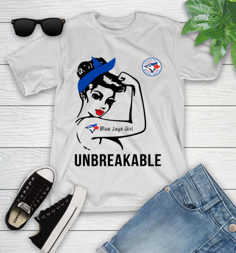 MLB Toronto Blue Jays Girl Unbreakable Baseball Sports Youth T-Shirt