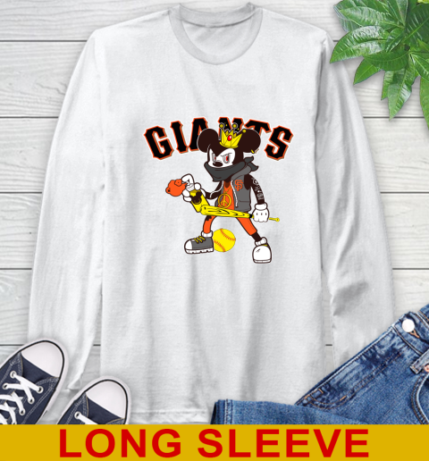 San Francisco Giants MLB Baseball Mickey Peace Sign Sports Long Sleeve T-Shirt