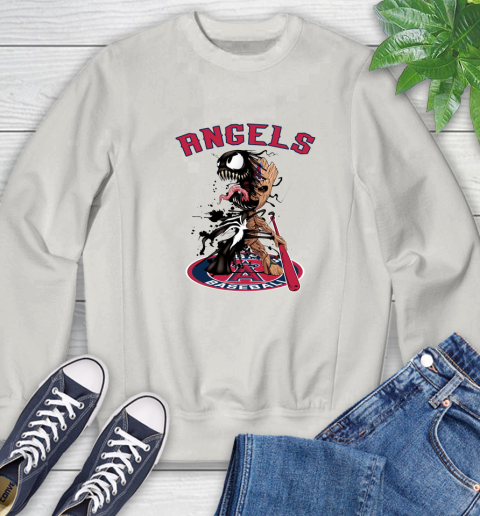 MLB Los Angeles Angels Baseball Venom Groot Guardians Of The Galaxy Sweatshirt 12