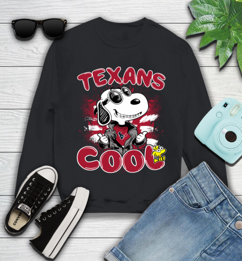 NFL Football Houston Texans Cool Snoopy Shirt Youth Sweatshirt