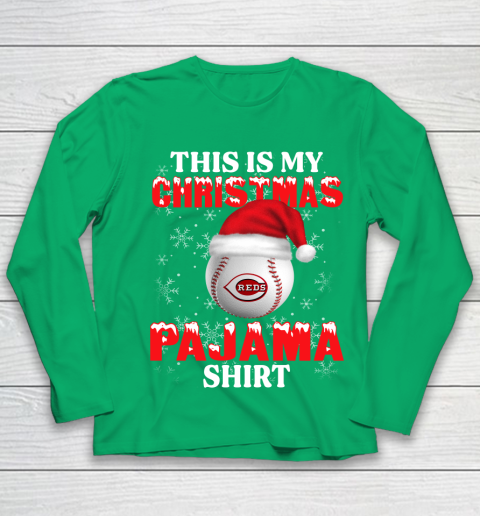 Cincinnati Reds This Is My Christmas Pajama Shirt MLB Youth Long Sleeve 4