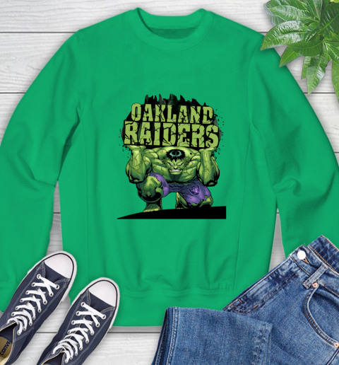 Oakland Raiders NFL Football Incredible Hulk Marvel Avengers Sports Sweatshirt 6