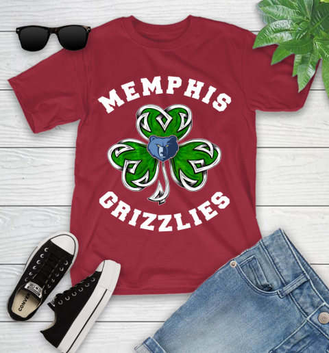 NBA Memphis Grizzlies Three Leaf Clover St Patrick's Day Basketball Sports Youth T-Shirt 14