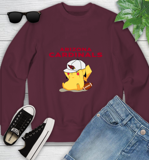 NFL Pikachu Football Sports Arizona Cardinals Youth Sweatshirt 5