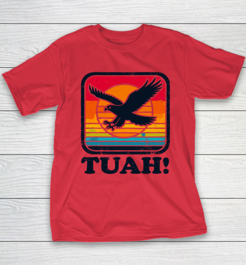 Funny Hawk Tuah Tush Camping Hiking Sarcastic Youth T-Shirt 7