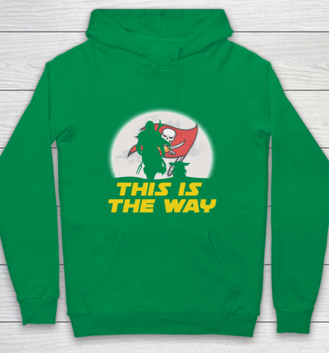 Tampa Bay Buccaneers NFL Football Star Wars Yoda And Mandalorian This Is The Way Youth Hoodie 4