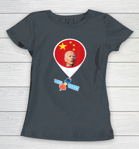 Chinese Spy Balloon Funny Surveillance Joe Biden China Flag Women's T-Shirt 3