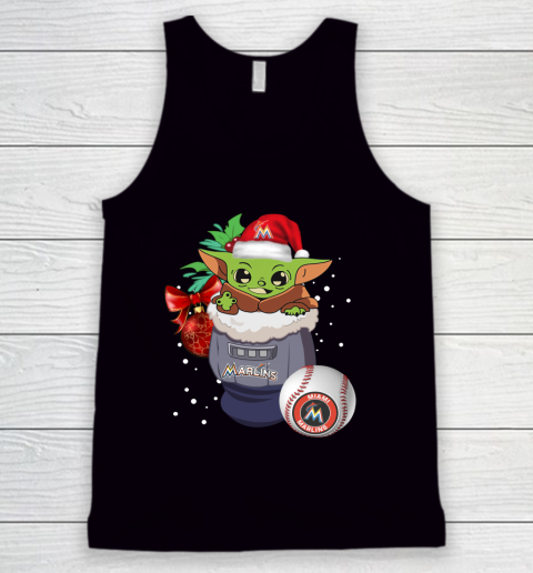 Miami Marlins Christmas Baby Yoda Star Wars Funny Happy MLB Tank Top