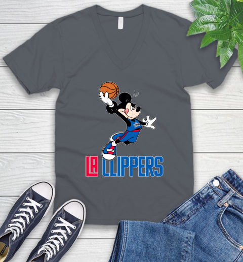 NBA Basketball LA Clippers Cheerful Mickey Mouse Shirt V-Neck T-Shirt 5
